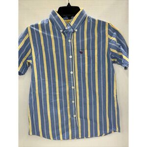 Abercrombie Shirt Youth XL Blue Striped Short Sleeve Button Up